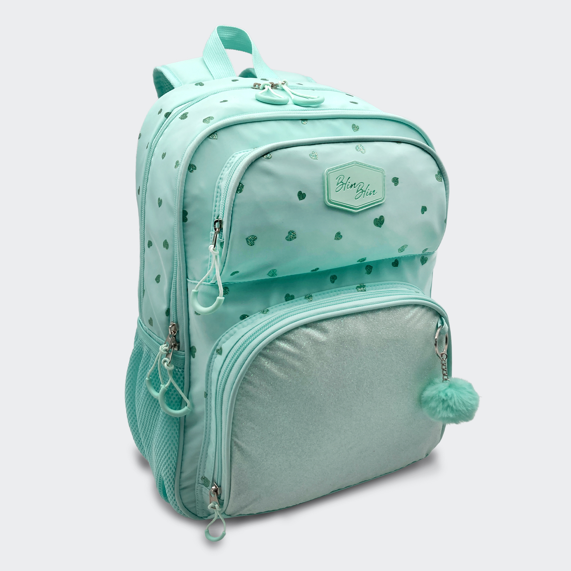 Mochila Doble Compartimento BlinBlin Corazones de Menta