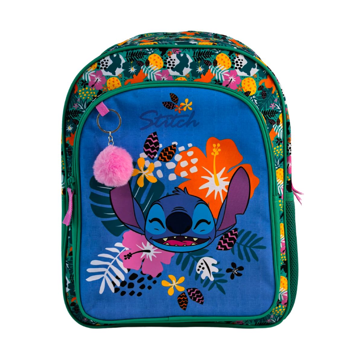 Mochila Primaria Stitch Tropical Doble Compartimento