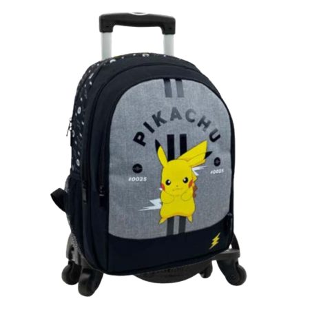 Mochila Pokemon Pikachu Doble Compartimento + Carro 360º