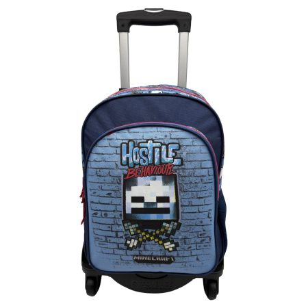 Mochila Minecraft Hostile Behaviour Doble Compartimento + Carro 360º
