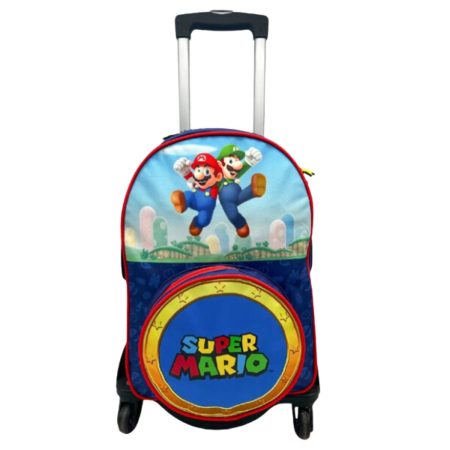 Mochila Super Mario Doble Compartimento + Carro 360º