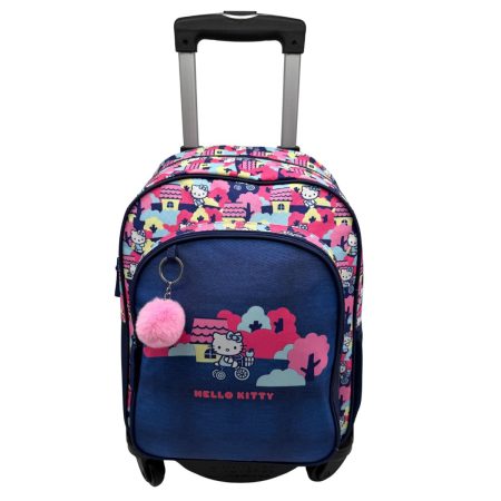 Mochila Hello Kitty Doble Compartimento + Carro 360º