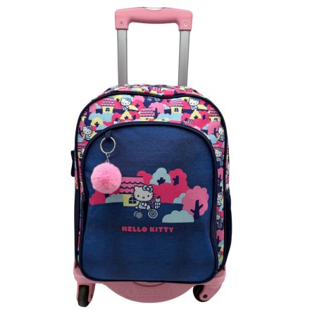 Mochila Hello Kitty Doble Compartimento + Carro 360º